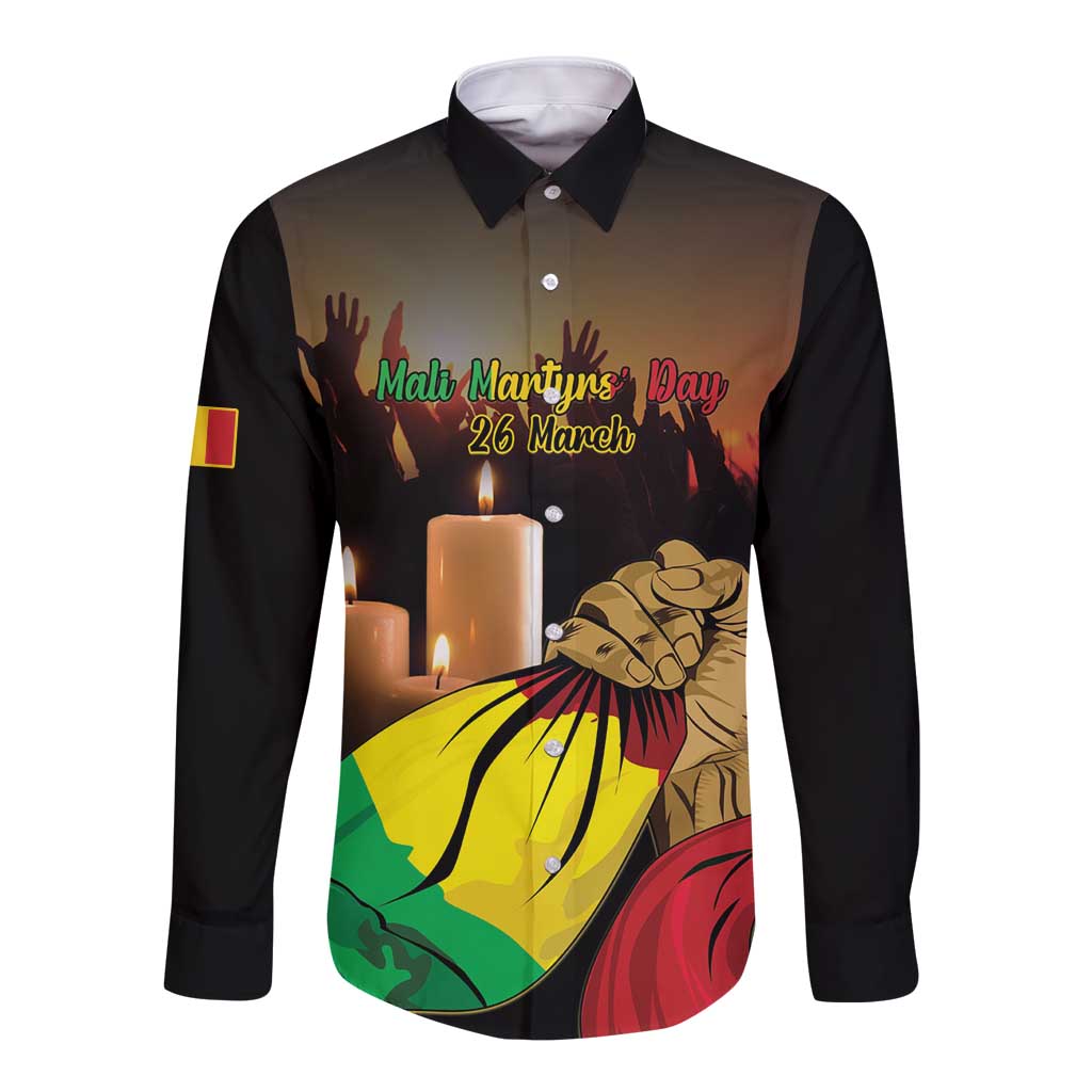 Personalised Mali Martyrs Day Long Sleeve Button Shirt 26 March