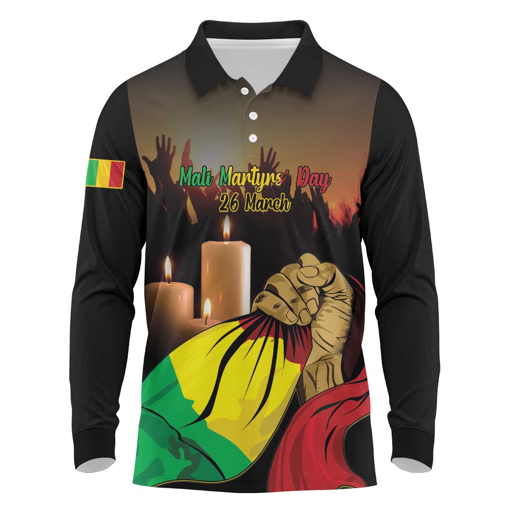 Personalised Mali Martyrs Day Long Sleeve Polo Shirt 26 March