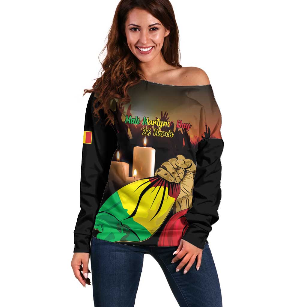 Personalised Mali Martyrs Day Off Shoulder Sweater 26 March