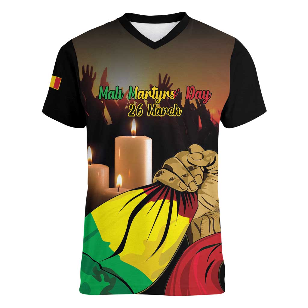 Personalised Mali Martyrs Day Women V-Neck T-Shirt 26 March