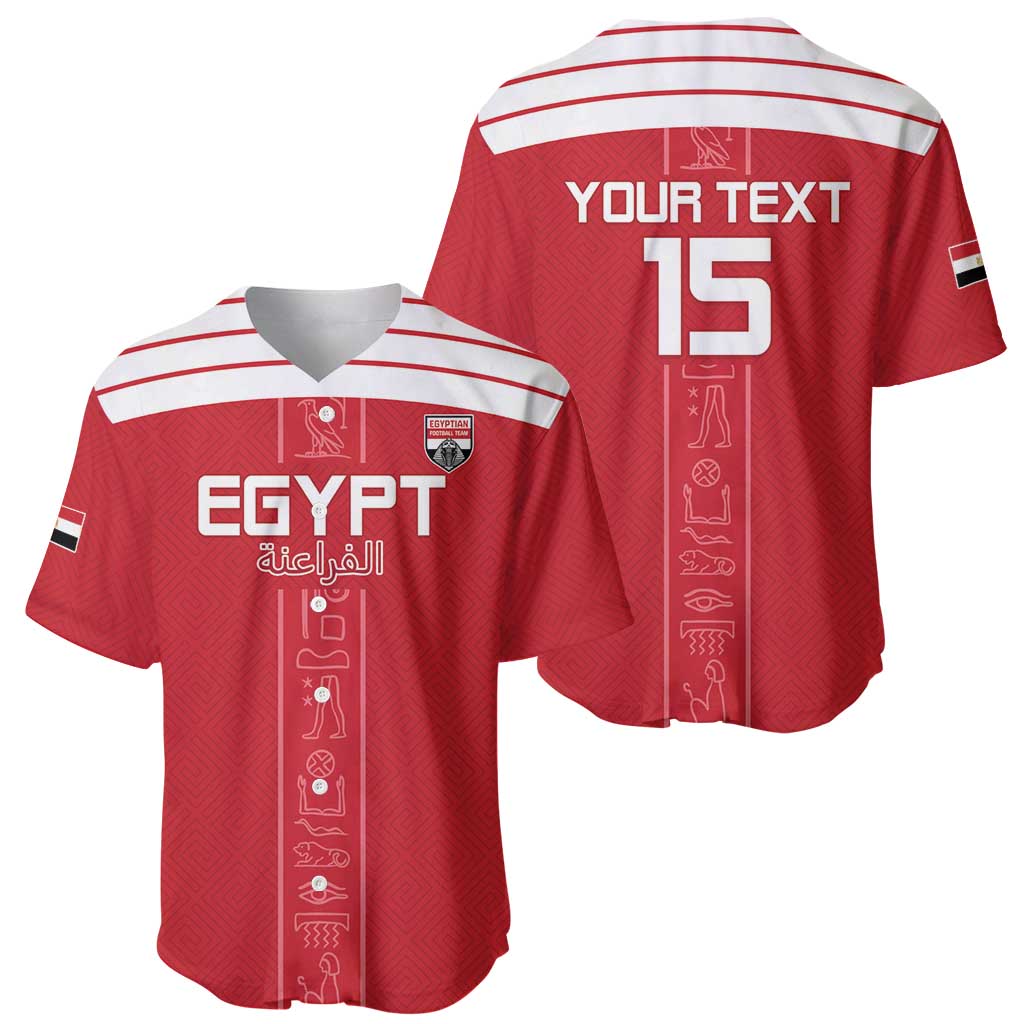 Red football jersey shown front and back: V-neck, stripes, EGYPT logo, and number 15