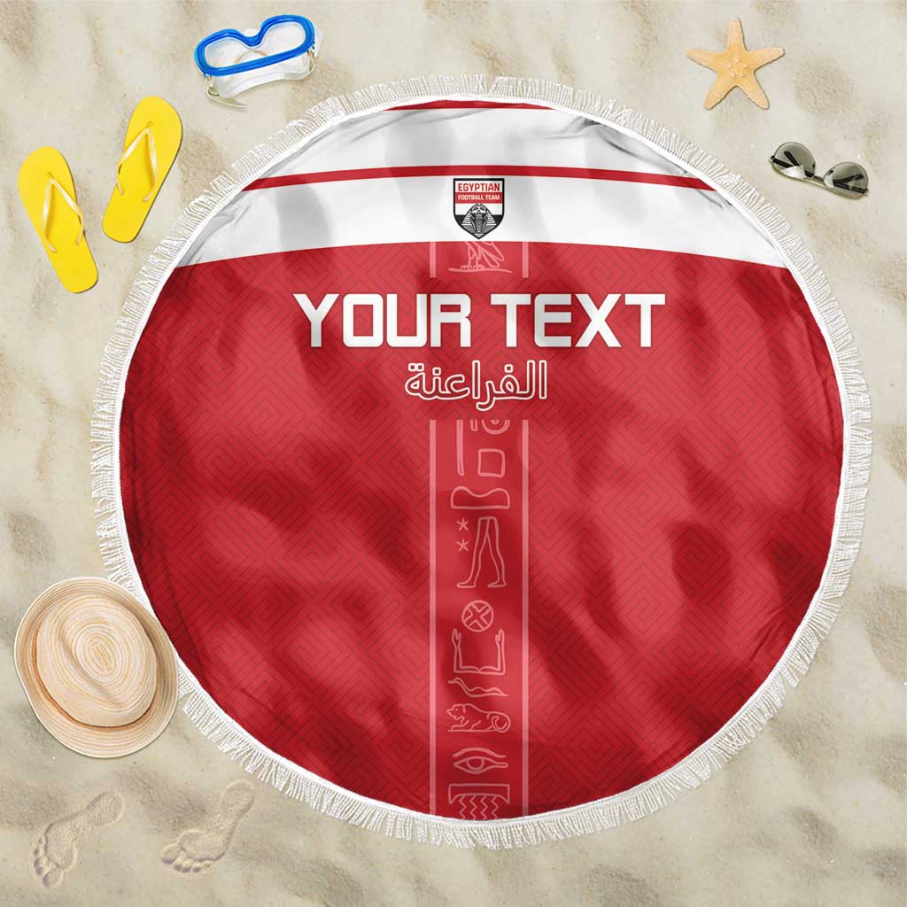 Custom Egypt Football Beach Blanket Yalla Yalla Pharaohs - Red Ver