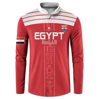 Custom Egypt Football Button Sweatshirt Yalla Yalla Pharaohs - Red Ver