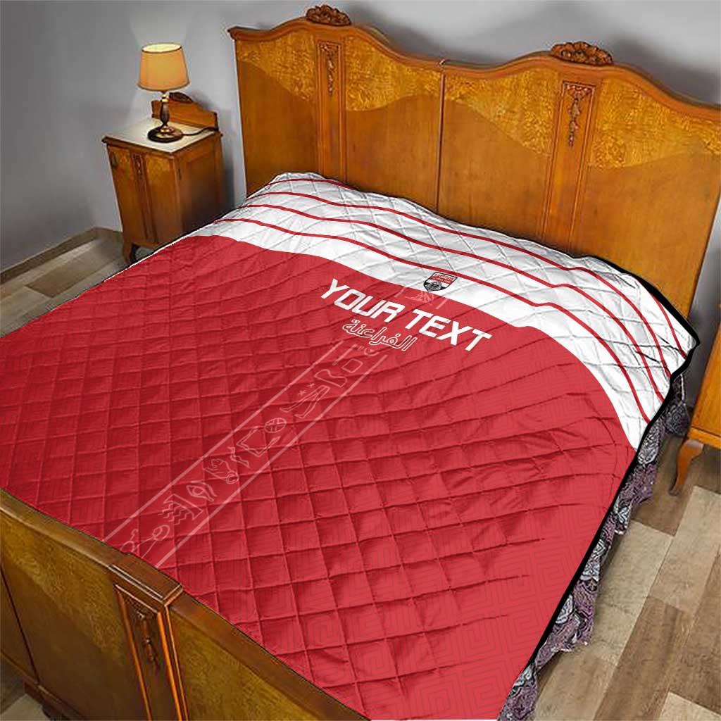 Custom Egypt Football Quilt Yalla Yalla Pharaohs - Red Ver