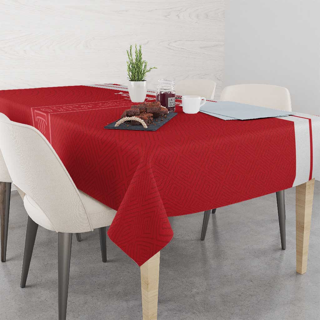 Custom Egypt Football Tablecloth Yalla Yalla Pharaohs - Red Ver
