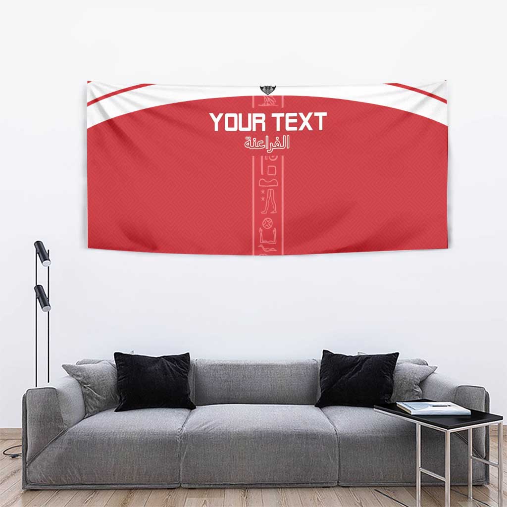 Custom Egypt Football Tapestry Yalla Yalla Pharaohs - Red Ver