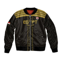 Custom Egypt Football Bomber Jacket Yalla Yalla Pharaohs - Black Ver