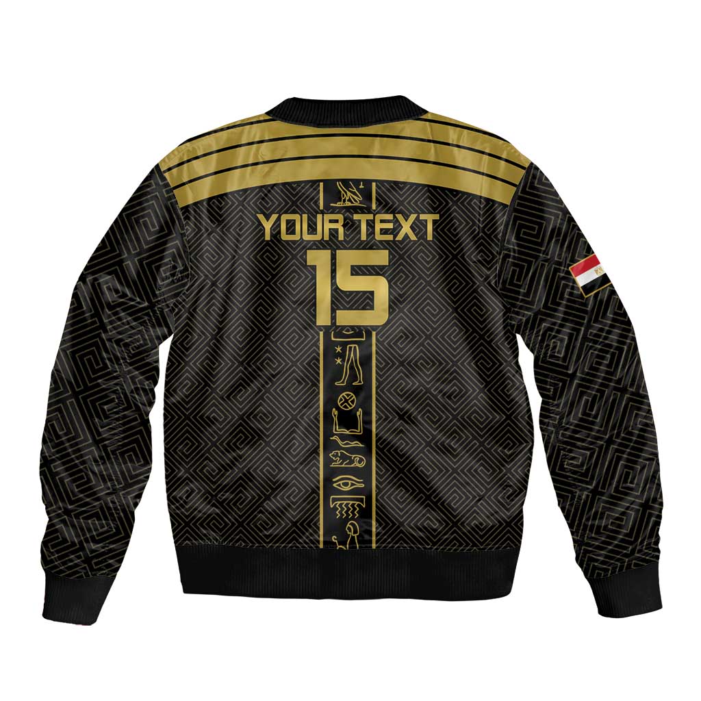 Custom Egypt Football Bomber Jacket Yalla Yalla Pharaohs - Black Ver
