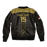 Custom Egypt Football Bomber Jacket Yalla Yalla Pharaohs - Black Ver