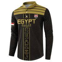 Custom Egypt Football Button Sweatshirt Yalla Yalla Pharaohs - Black Ver