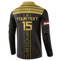 Custom Egypt Football Button Sweatshirt Yalla Yalla Pharaohs - Black Ver