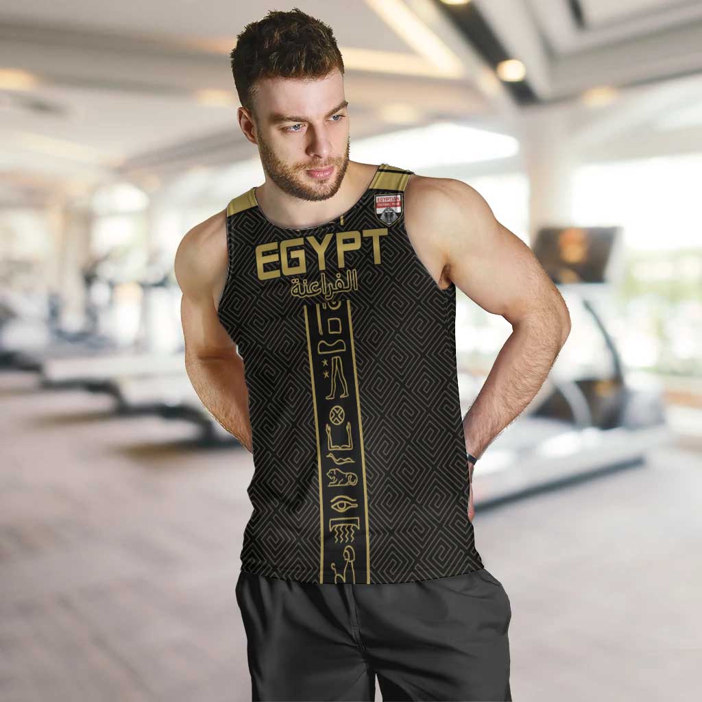 Custom Egypt Football Men Tank Top Yalla Yalla Pharaohs - Black Ver