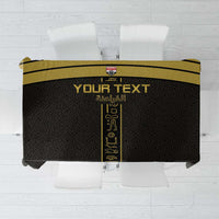 Custom Egypt Football Tablecloth Yalla Yalla Pharaohs - Black Ver