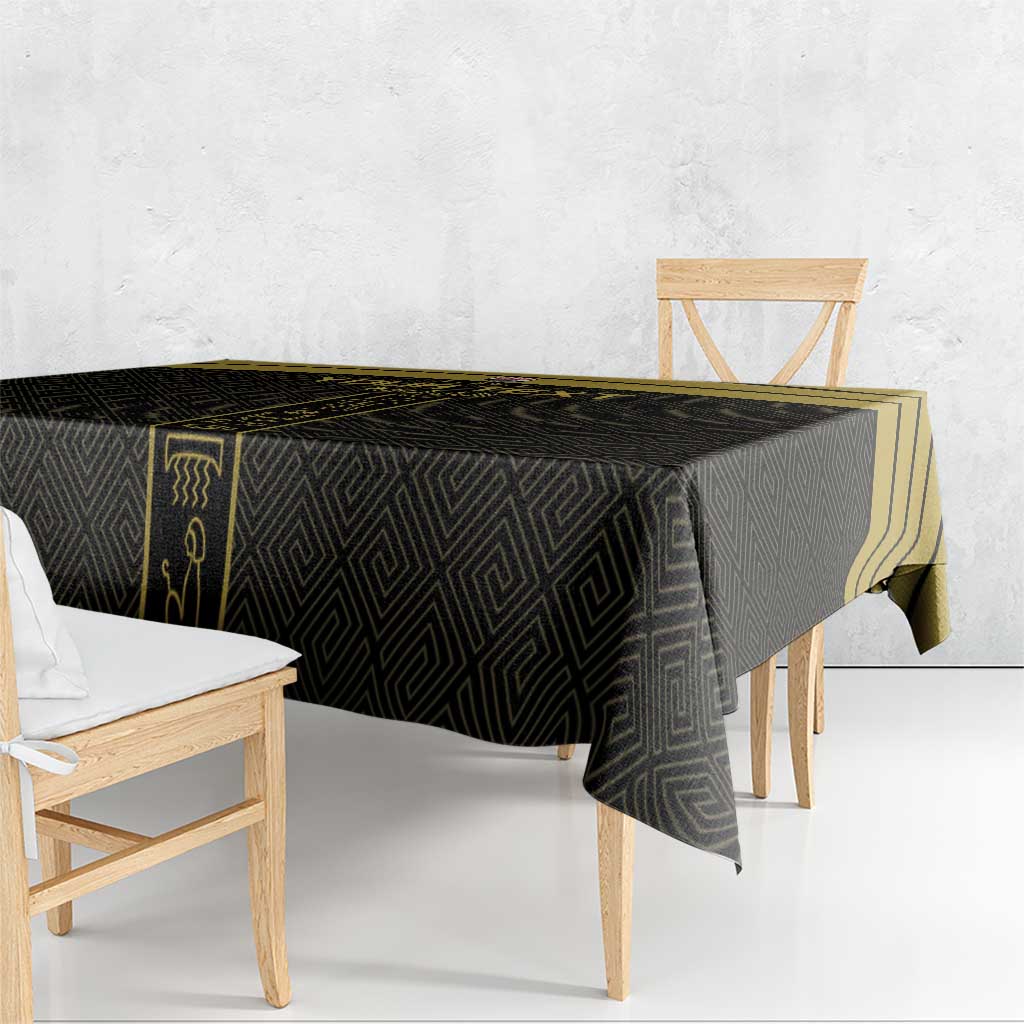 Custom Egypt Football Tablecloth Yalla Yalla Pharaohs - Black Ver