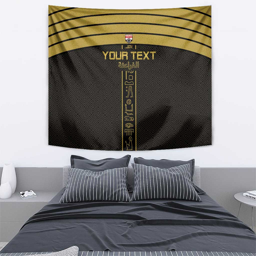 Custom Egypt Football Tapestry Yalla Yalla Pharaohs - Black Ver