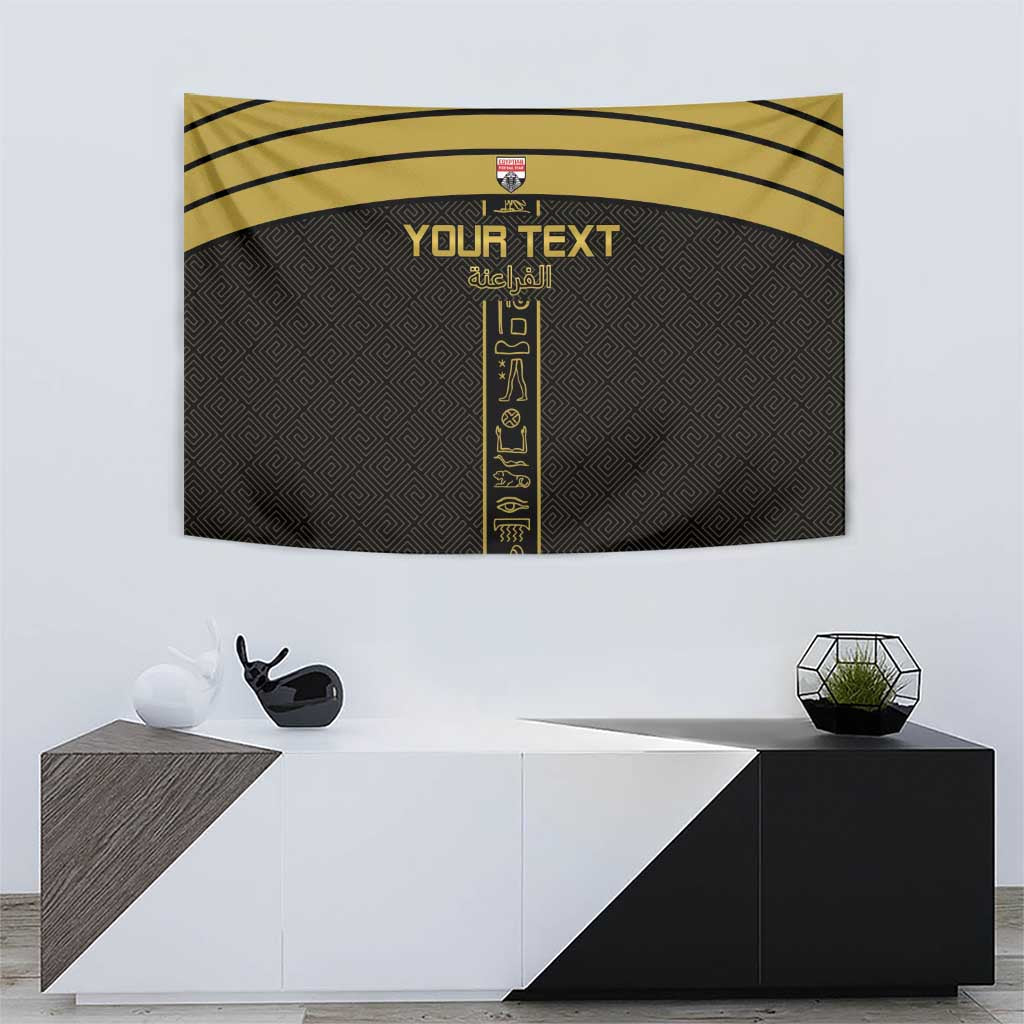 Custom Egypt Football Tapestry Yalla Yalla Pharaohs - Black Ver