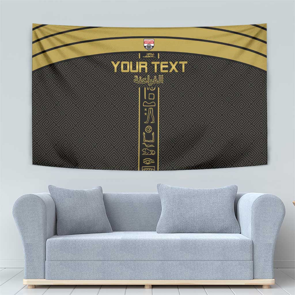 Custom Egypt Football Tapestry Yalla Yalla Pharaohs - Black Ver