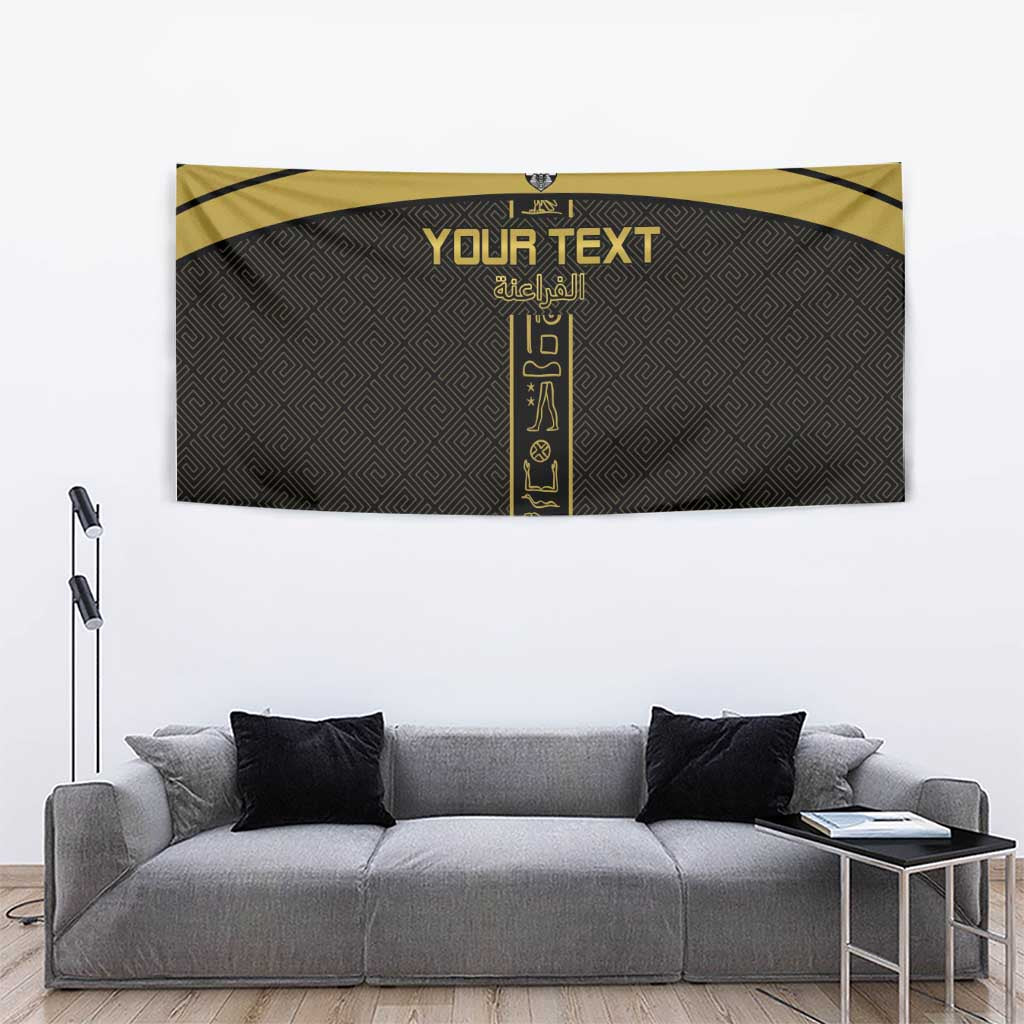 Custom Egypt Football Tapestry Yalla Yalla Pharaohs - Black Ver