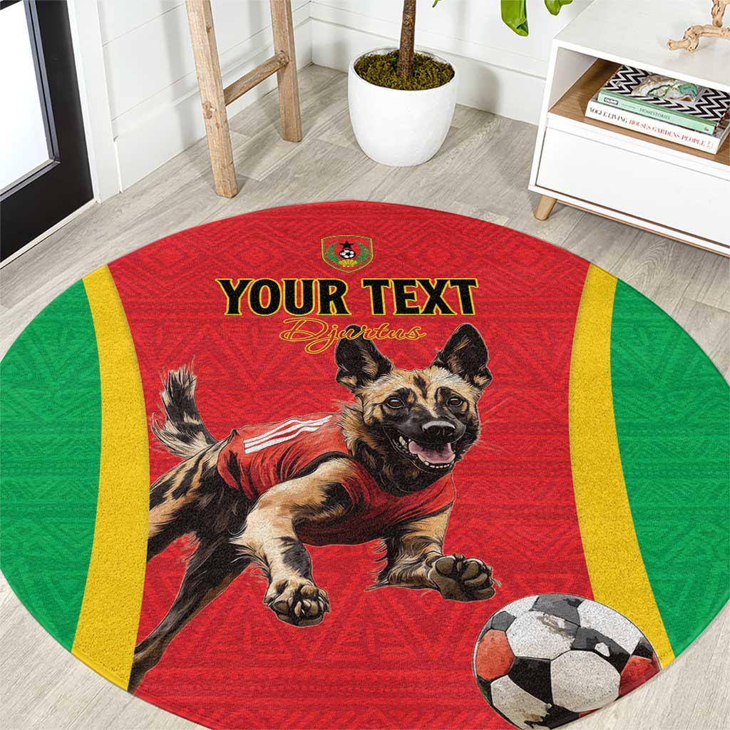 Custom Guinea-Bissau Football Round Carpet Vamos Djurtus