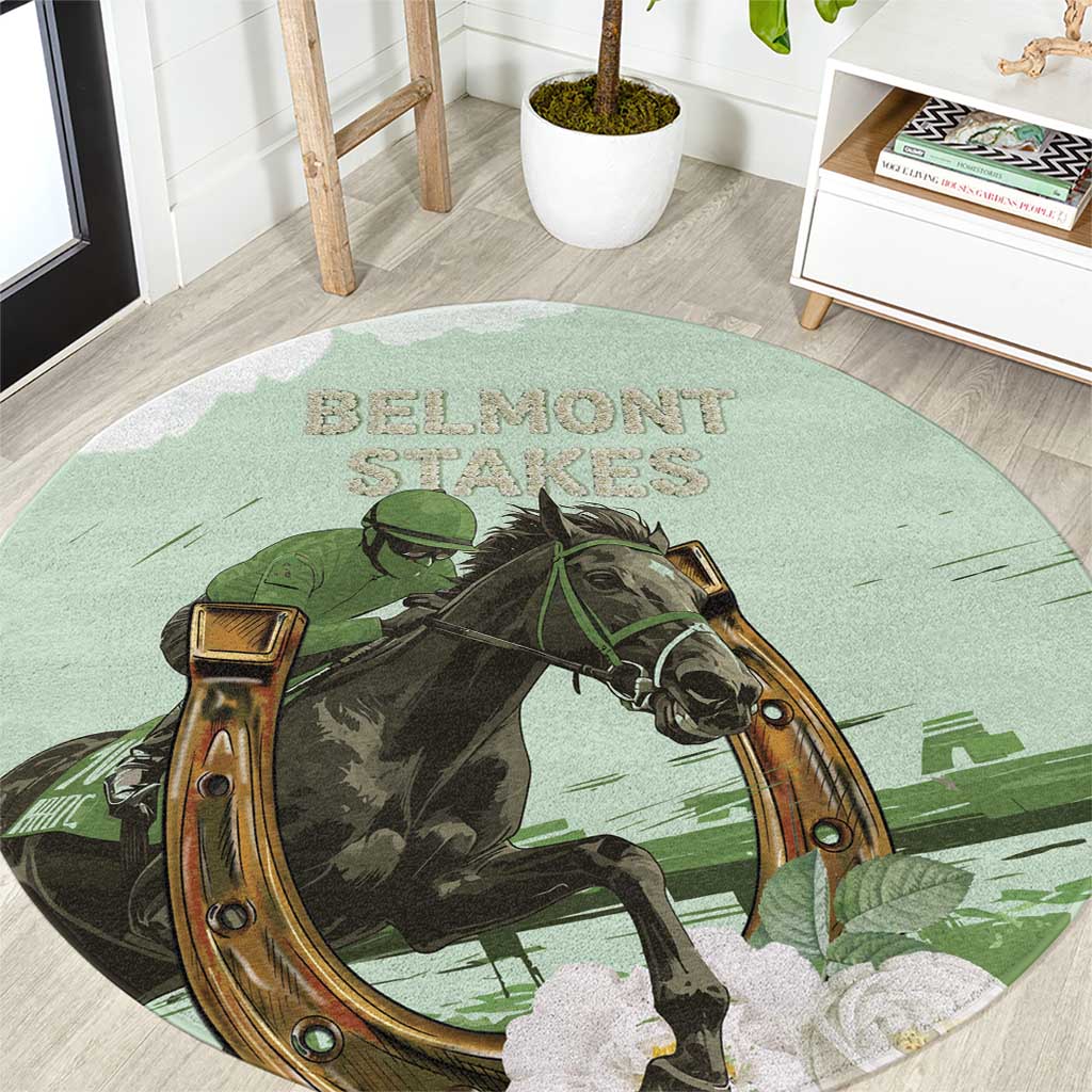 158th Anniversary Belmont Horse Racing Round Carpet Run for the Carnations