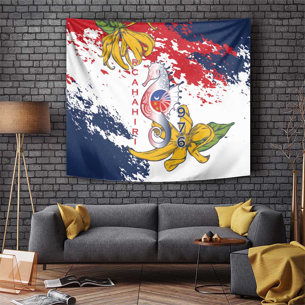 Ra Hachiri 976 Tapestry Mayotte Map With Ylang Ylang