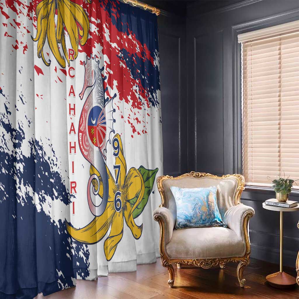Ra Hachiri 976 Window Curtain Mayotte Map With Ylang Ylang