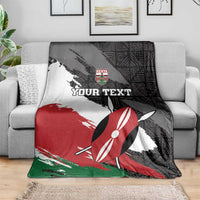 Kenya rugby blanket with bold red, white, green, black design and Kenya crest
