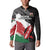 Custom Kenya Rugby Sevens Button Sweatshirt African Pattern - Grunge Style - Wonder Print Shop