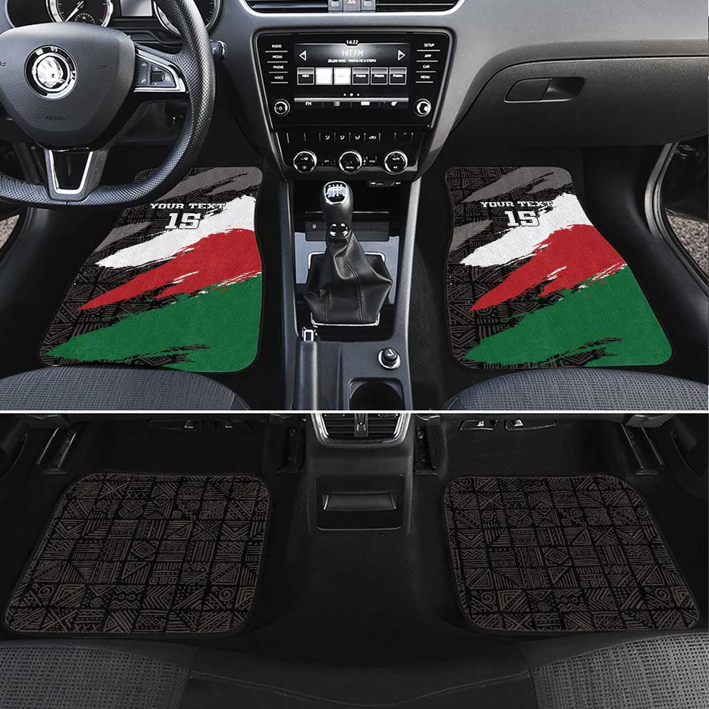 Custom Kenya Rugby Sevens Car Mats African Pattern - Grunge Style - Wonder Print Shop