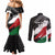 Custom Kenya Rugby Sevens Couples Matching Mermaid Dress and Long Sleeve Button Shirt African Pattern - Grunge Style