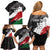 Custom Kenya Rugby Sevens Family Matching Off Shoulder Short Dress and Hawaiian Shirt African Pattern - Grunge Style - Wonder Print Shop