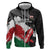 Custom Kenya Rugby Sevens Hoodie African Pattern - Grunge Style - Wonder Print Shop