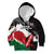 Custom Kenya Rugby Sevens Kid Hoodie African Pattern - Grunge Style - Wonder Print Shop