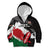 Custom Kenya Rugby Sevens Kid Hoodie African Pattern - Grunge Style - Wonder Print Shop