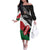 Custom Kenya Rugby Sevens Off The Shoulder Long Sleeve Dress African Pattern - Grunge Style - Wonder Print Shop