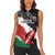 Custom Kenya Rugby Sevens Women Sleeveless Polo Shirt African Pattern - Grunge Style - Wonder Print Shop