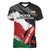 Custom Kenya Rugby Sevens Women V-Neck T-Shirt African Pattern - Grunge Style - Wonder Print Shop