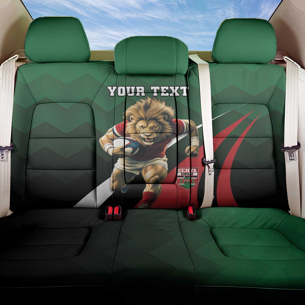 Kenya Rugby Custom Back Car Seat Cover Go Simbas - Wonder Print Shop