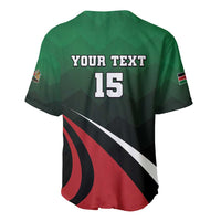 Green back view jersey with 'YOUR TEXT' and number 15, chevron red-and-white design