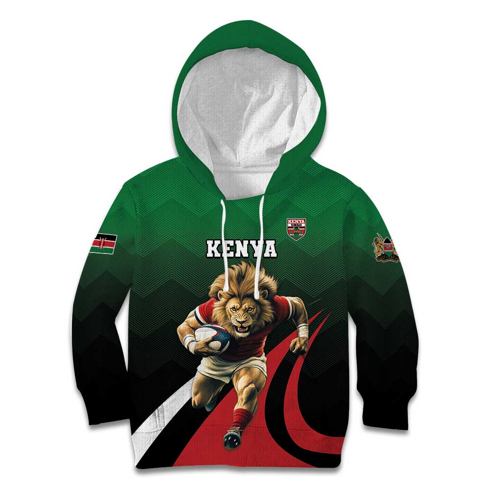 Kenya Rugby Custom Kid Hoodie Go Simbas - Wonder Print Shop