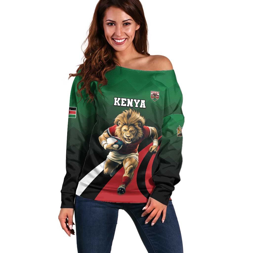 Kenya Rugby Custom Off Shoulder Sweater Go Simbas