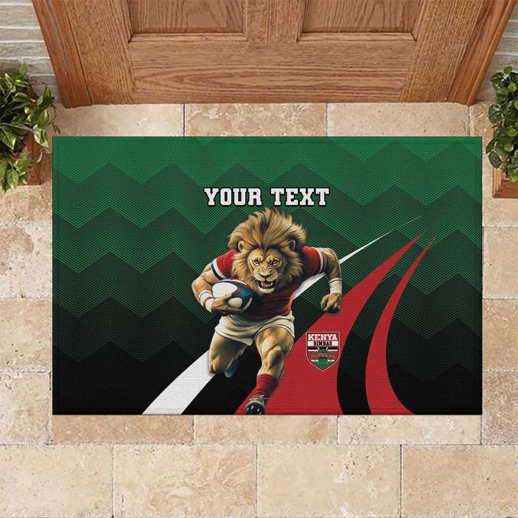 Kenya Rugby Custom Rubber Doormat Go Simbas - Wonder Print Shop