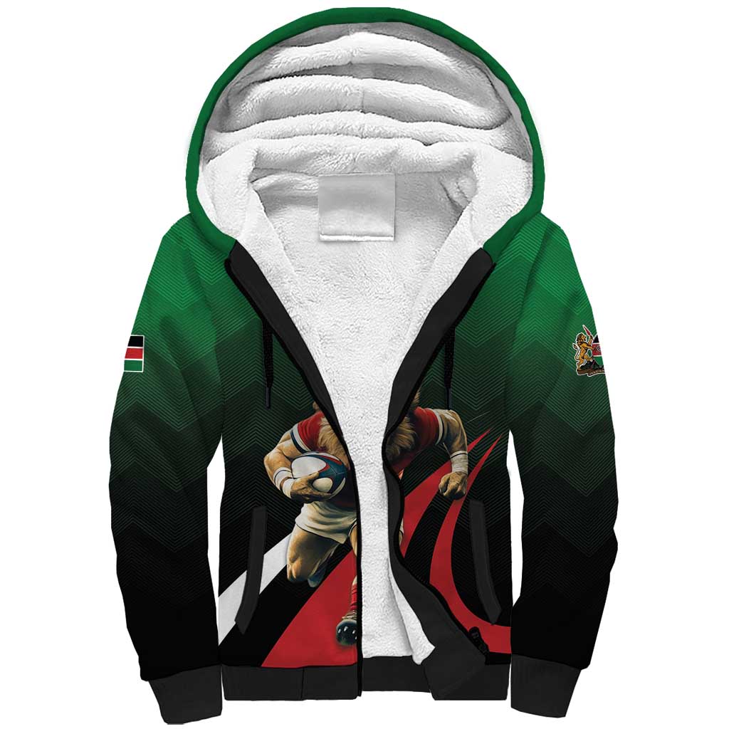 Kenya Rugby Custom Sherpa Hoodie Go Simbas - Wonder Print Shop