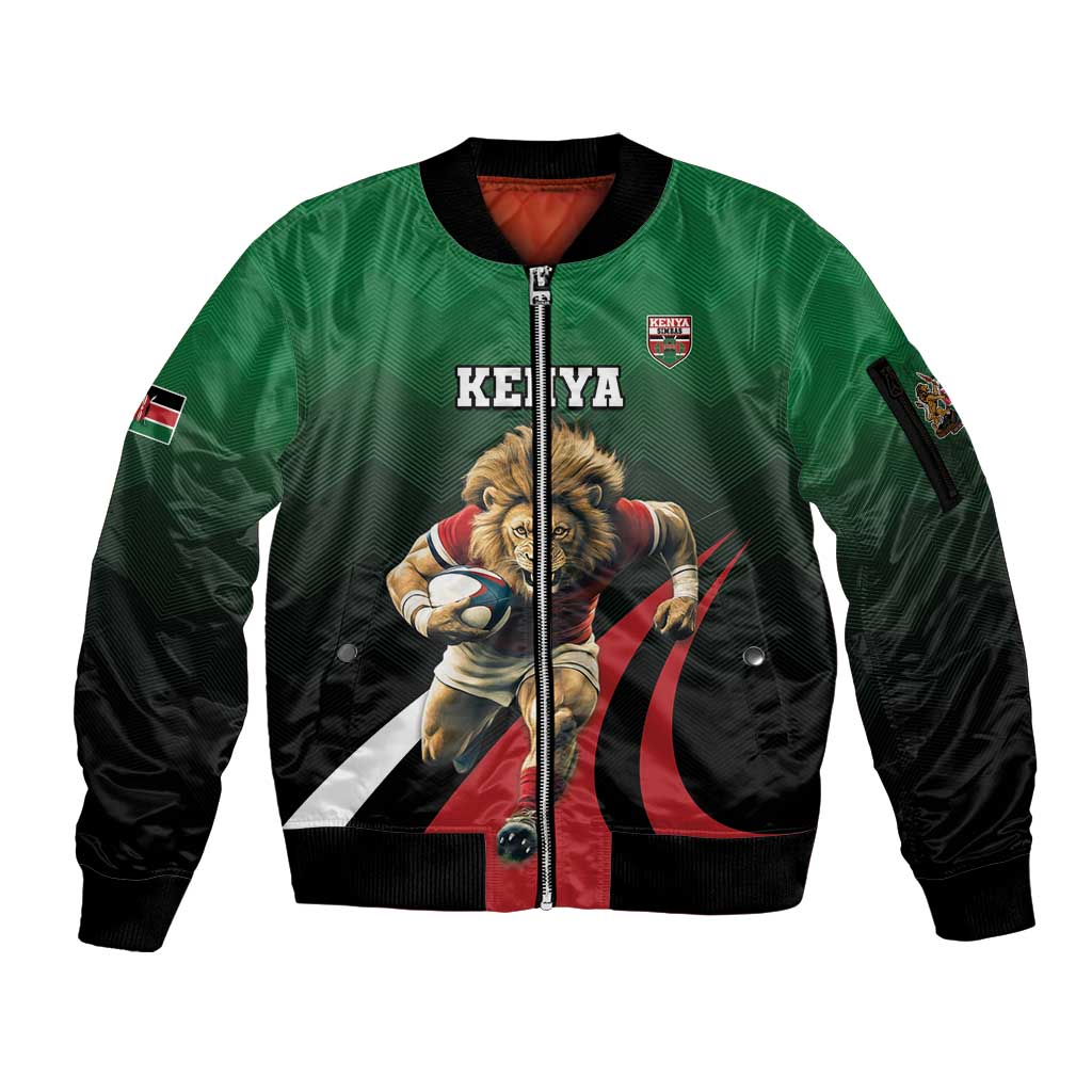 Kenya Rugby Custom Sleeve Zip Bomber Jacket Go Simbas