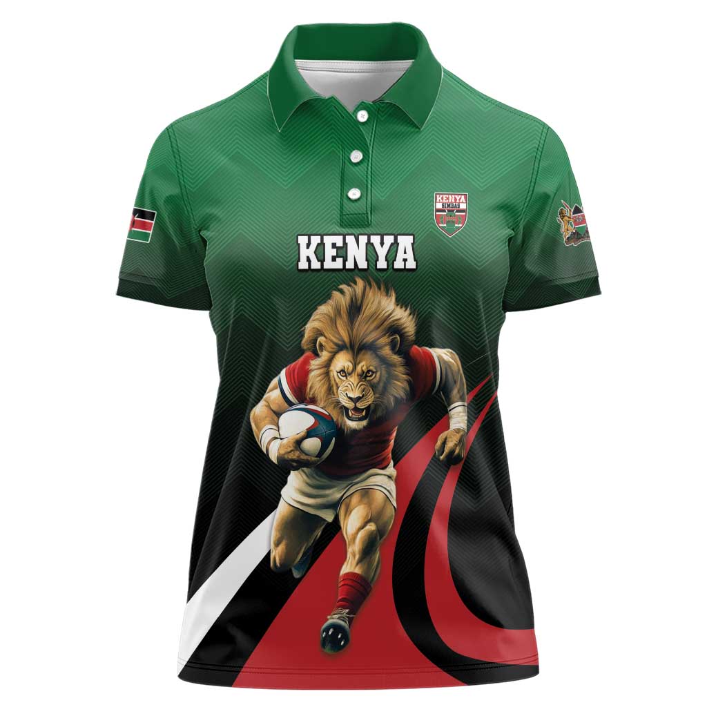 Kenya Rugby Custom Women Polo Shirt Go Simbas - Wonder Print Shop