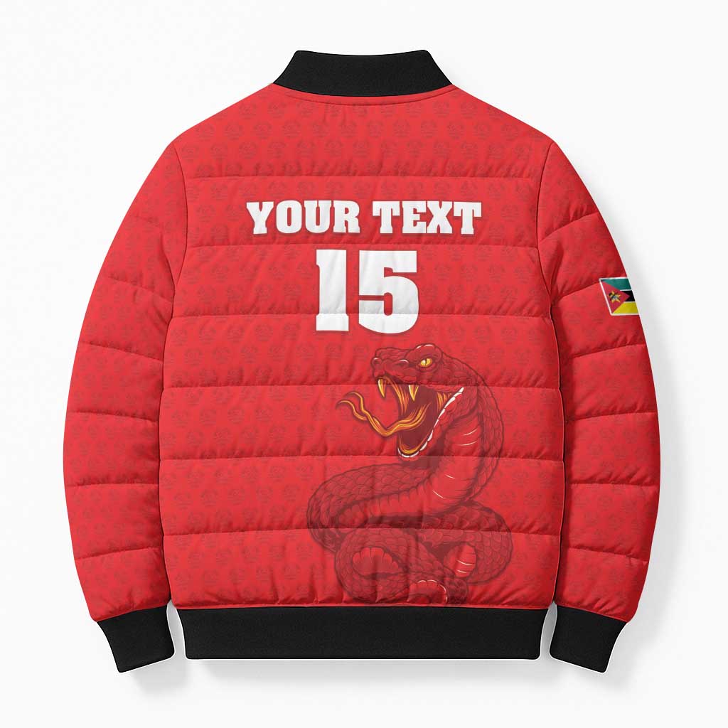 Custom Mozambique Football Bomber Puffer Jacket Come On Os Mambas - Wonder Print Shop