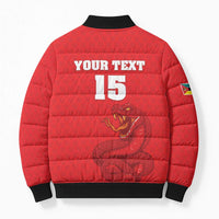 Custom Mozambique Football Bomber Puffer Jacket Come On Os Mambas - Wonder Print Shop
