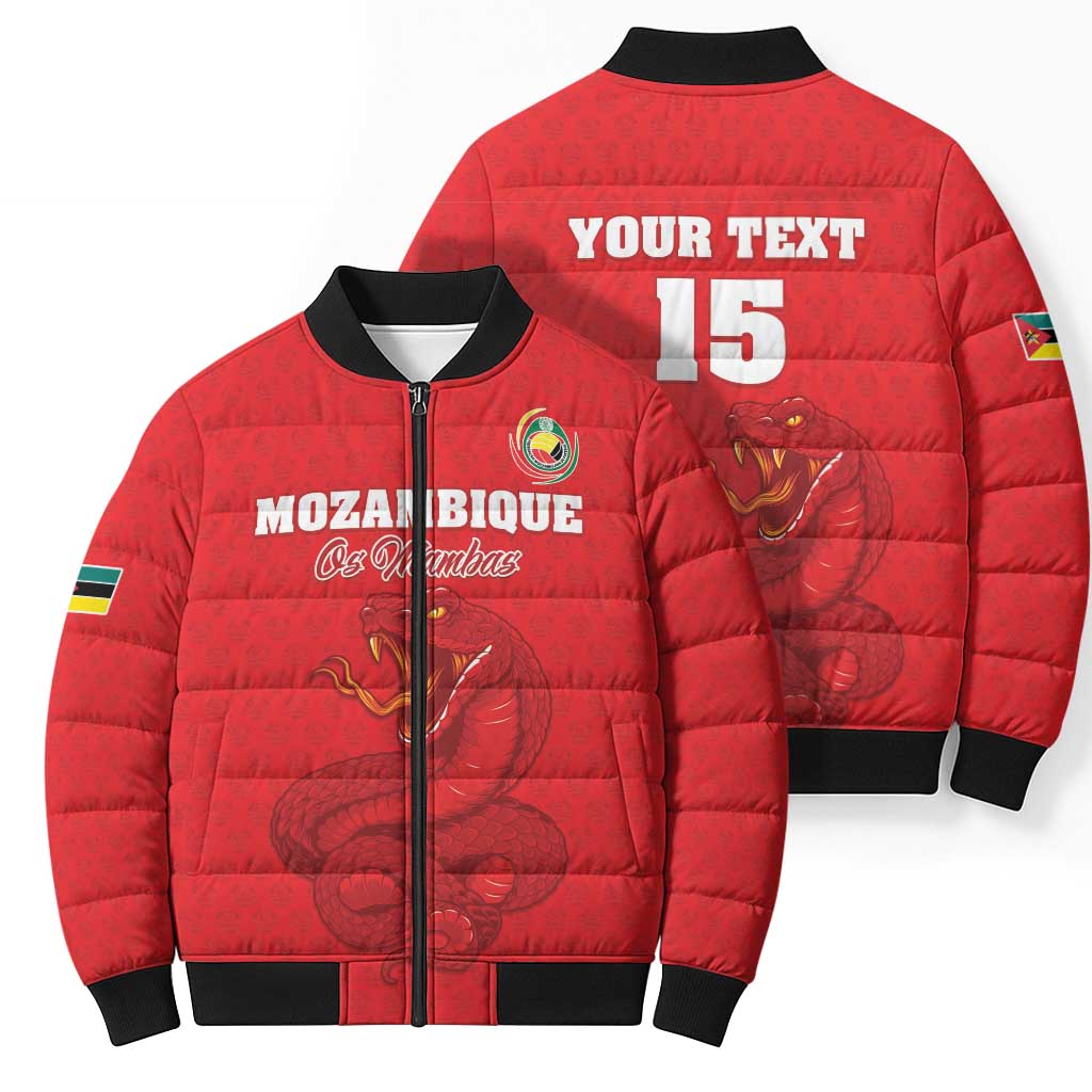 Custom Mozambique Football Bomber Puffer Jacket Come On Os Mambas - Wonder Print Shop