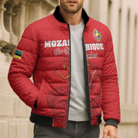 Custom Mozambique Football Bomber Puffer Jacket Come On Os Mambas - Wonder Print Shop