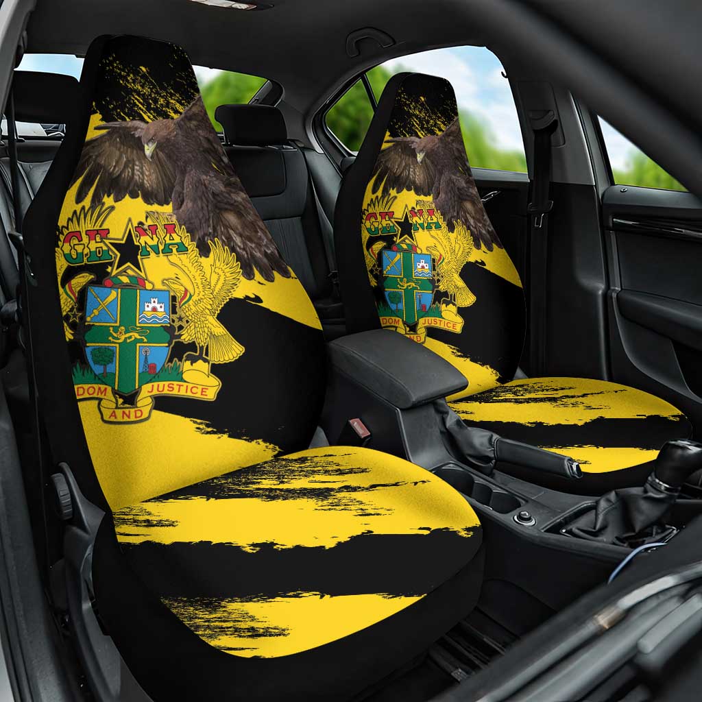 Ghana Eagle Car Seat Cover Coat Of Arms - Grunge Style